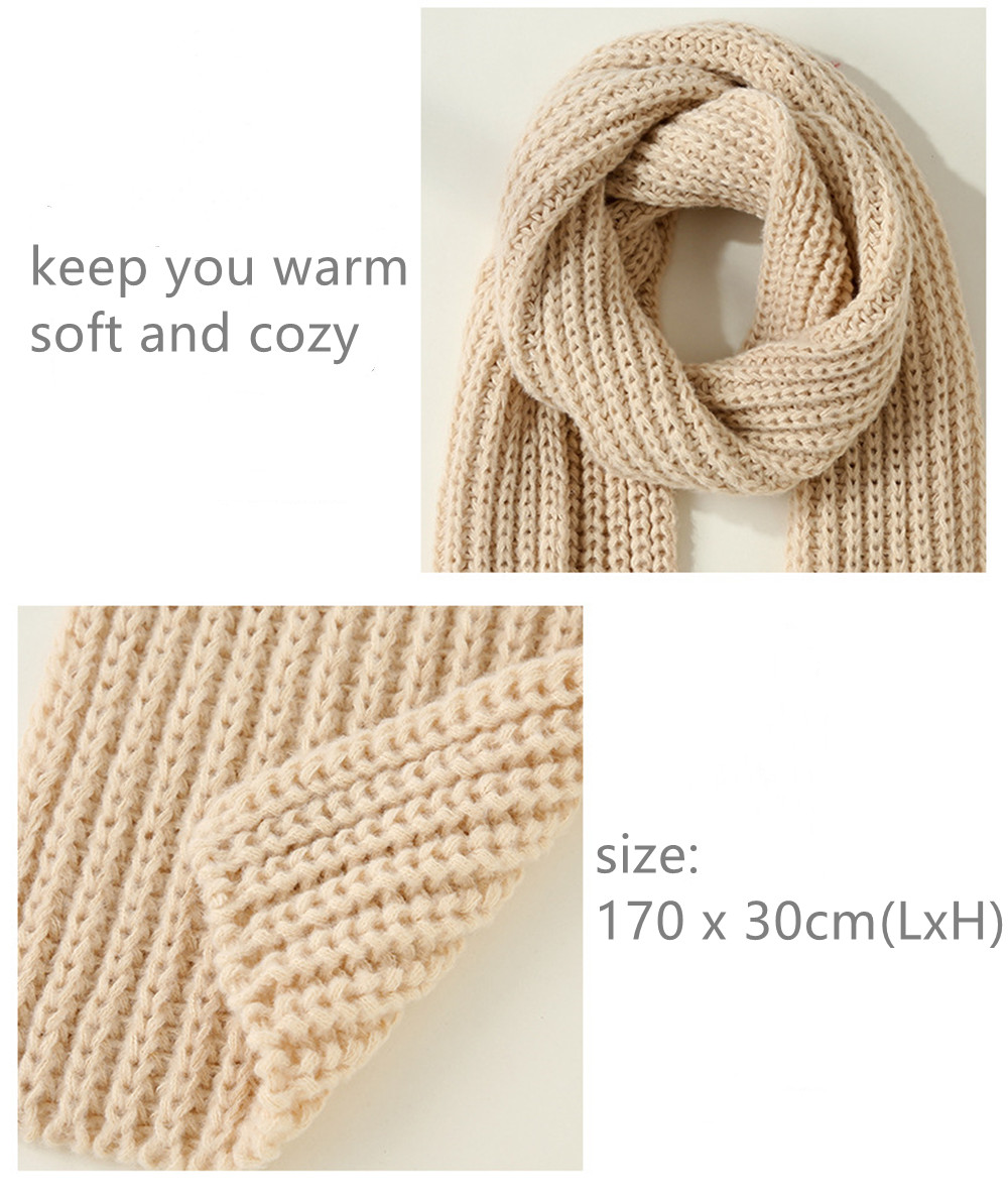 Soft Knitting Wool Thermal Scarf Boys Girls - Image 2