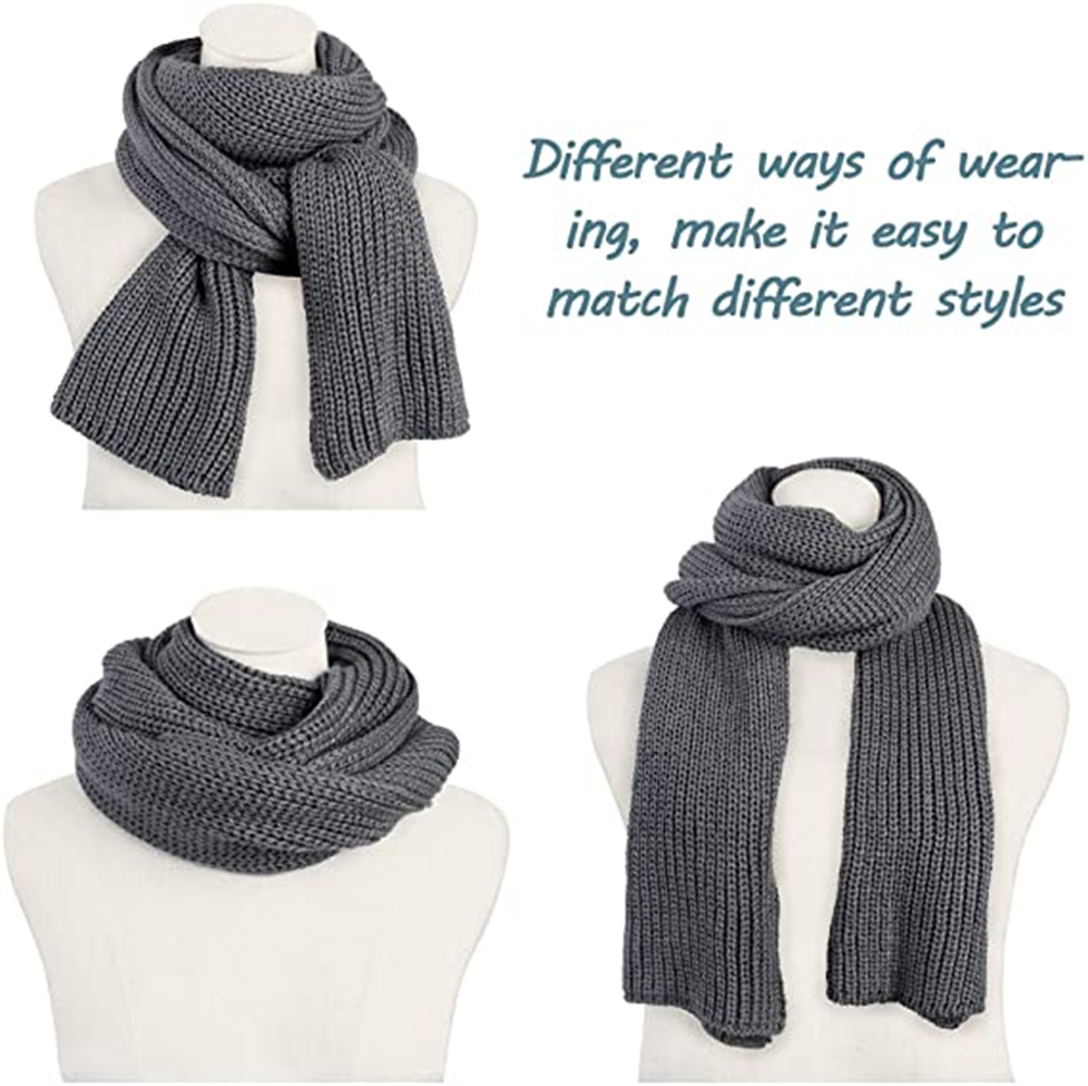 Soft Knitting Wool Thermal Scarf Boys Girls - Image 3